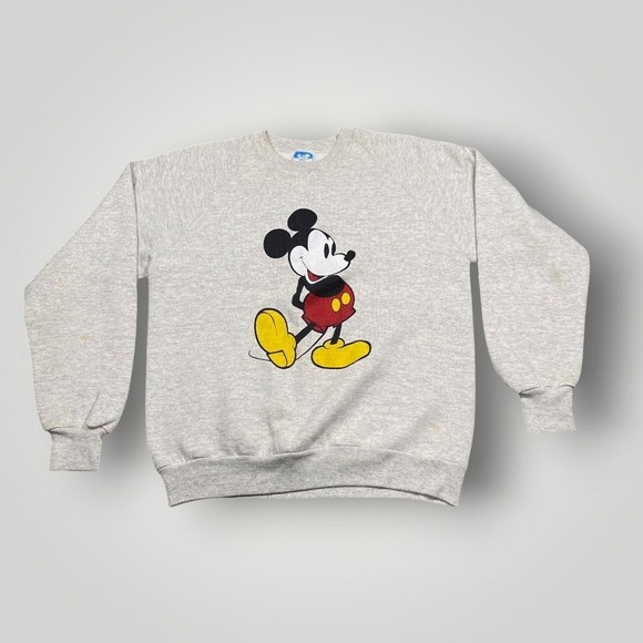 Vintage Disney Mickey Mouse Sweatshirt Mens Large Graphic Crewneck Made USA 90s - Picture 1 of 9